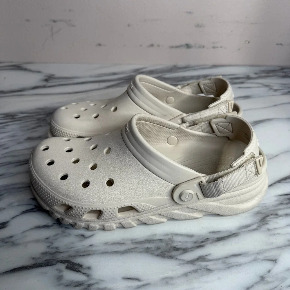Crocs Duet Max II Clog Adjustable Straps Sandals Stucco Tan Men's 7 Women's 9